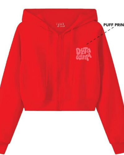 WOMEN'S CROP ZIP FRONT HOODIE