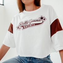 WOMEN'S OVERSIZED BOXY CROPPED PANEL T-SHIRT