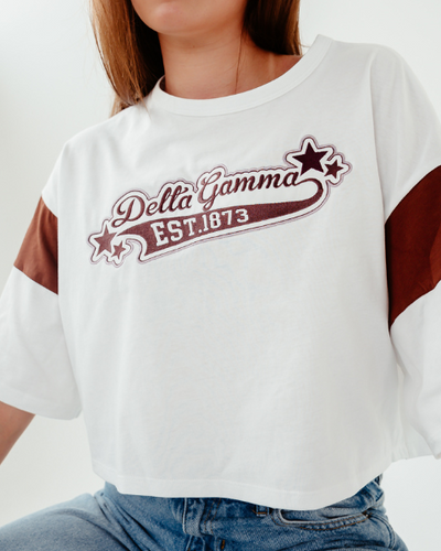 WOMEN'S OVERSIZED BOXY CROPPED PANEL T-SHIRT