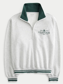 TWO-TONE QUARTER ZIP FLEECE PULLOVER