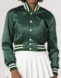 WOMEN'S CROP VARSITY JACKET