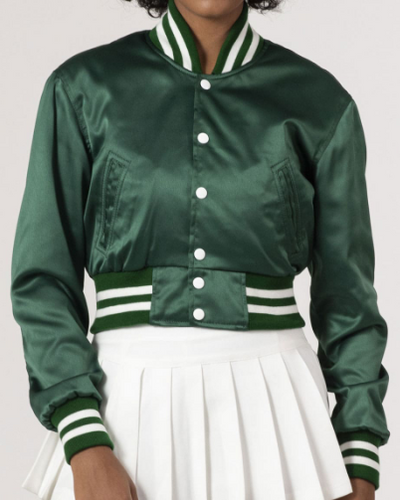WOMEN'S CROP VARSITY JACKET
