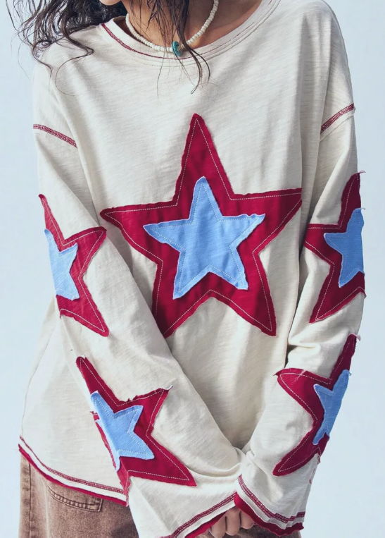 Oversized Long Sleeve Shirt with Raw Seams