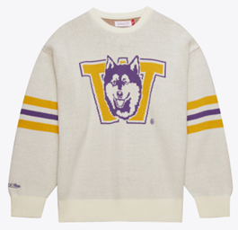 RETRO STRIPE DROP SHOULDER CREWNECK SWEATER