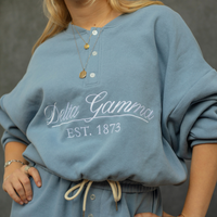 HEAVYWEIGHT FLEECE BUTTON CREWNECK SWEATSHIRT