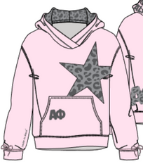 WOMEN'S FLEECE BOW SWEATSHIRT WITH PRINTED HOOD