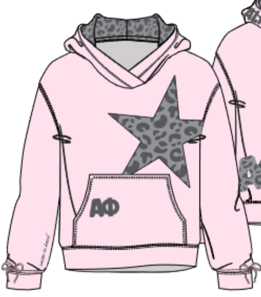 WOMEN'S FLEECE BOW SWEATSHIRT WITH PRINTED HOOD