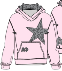 WOMEN'S FLEECE BOW SWEATSHIRT WITH PRINTED HOOD