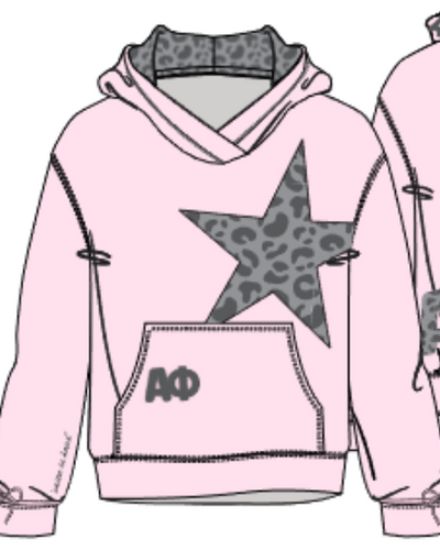 WOMEN'S FLEECE BOW SWEATSHIRT WITH PRINTED HOOD