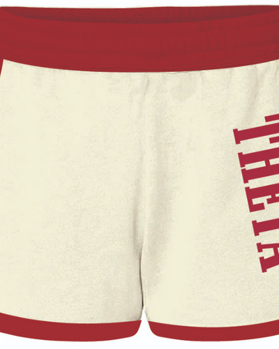 WOMEN'S HEAVYWEIGHT FLEECE CONTRAST SHORTS WITH BINDING DETAIL