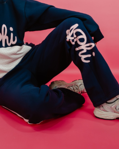 WOMEN'S HEAVYWEIGHT STRAIGHT LEG PRINTED PANEL SWEATPANT