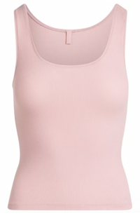 WOMEN'S RIB KNIT FITTED SCOOP TANK