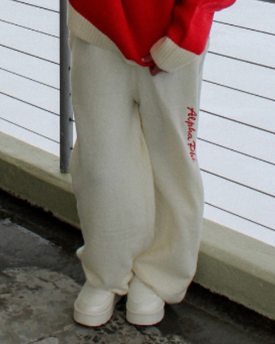 MID-RISE WIDE LEG CHUNKY SWEATER KNIT PANT