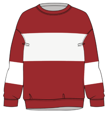 FLEECE CONTRAST PANELED CREWNECK SWEATSHIRT