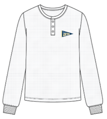 WAFFLE KNIT LONG SLEEVE RELAXED HENLEY SHIRT
