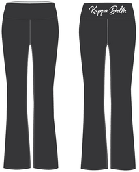 WOMEN'S FOLDOVER WAISTBAND STRETCH KNIT FLARE PANTS
