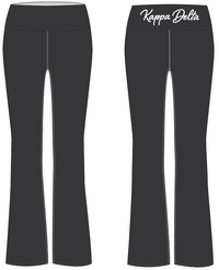 WOMEN'S FOLDOVER WAISTBAND STRETCH KNIT FLARE PANTS