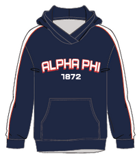 THE DROP CUT FLEECE HOODIE WITH
 PANELED SLEEVES & PIPING