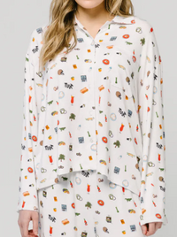 WOMEN'S BASIC COTTON JERSEY KNIT PJ TOP