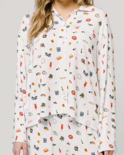 WOMEN'S BASIC COTTON JERSEY KNIT PJ TOP