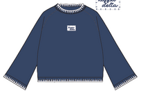 WOMEN'S SWEATER KNIT LONG SLEEVE TUNIC WITH BLANKET STITCH