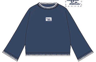 WOMEN'S SWEATER KNIT LONG SLEEVE TUNIC WITH BLANKET STITCH