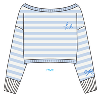WOMEN'S OFF SHOULDER CROP SWEATER WITH RIB TRIM