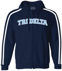 CORE COZY FLEECE ZIP UP SWEATSHIRT WITH BINDING STRIPES
