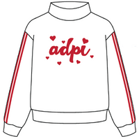 HEAVYWEIGHT FLEECE WIDE MOCK NECK SWEATSHIRT WITH BINDING STRIPES