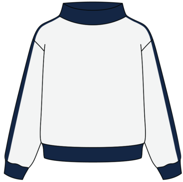 HEAVYWEIGHT FRENCH TERRY WIDE MOCK NECK SWEATSHIRT WITH PANELED SLEEVES