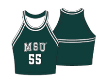 WOMEN'S JERSEY MESH RIB TRIM HALTER TOP
