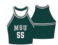 WOMEN'S JERSEY MESH RIB TRIM HALTER TOP