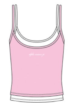WOMEN'S ACTIVE LAYERED CAMI CROP TANK WITH CONTRAST HEM