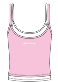 WOMEN'S ACTIVE LAYERED CAMI CROP TANK WITH CONTRAST HEM