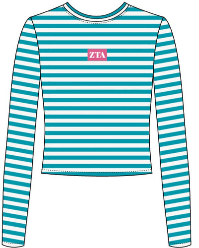 WOMEN'S COTTON SPANDEX JERSEY LONG SLEEVE CROP TEE