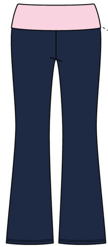 WOMEN'S FOLDOVER WAISTBAND HEAVYWEIGHT FRENCH TERRY FLARE PANTS