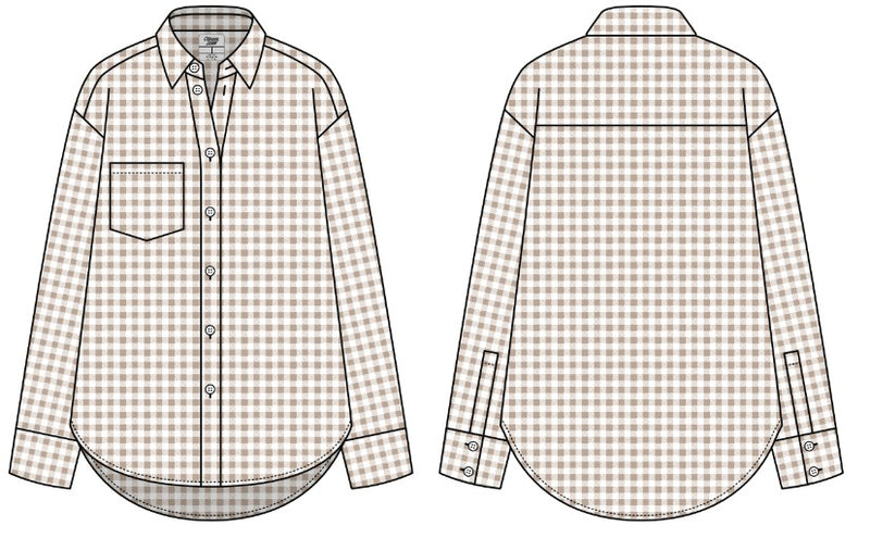 WOMEN'S CLASSIC OVERSIZED GINGHAM BUTTON DOWN SHIRT