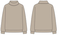 WOMEN'S ROLLOVER NECK OVERSIZED DOLMAN SWEATSHIRT