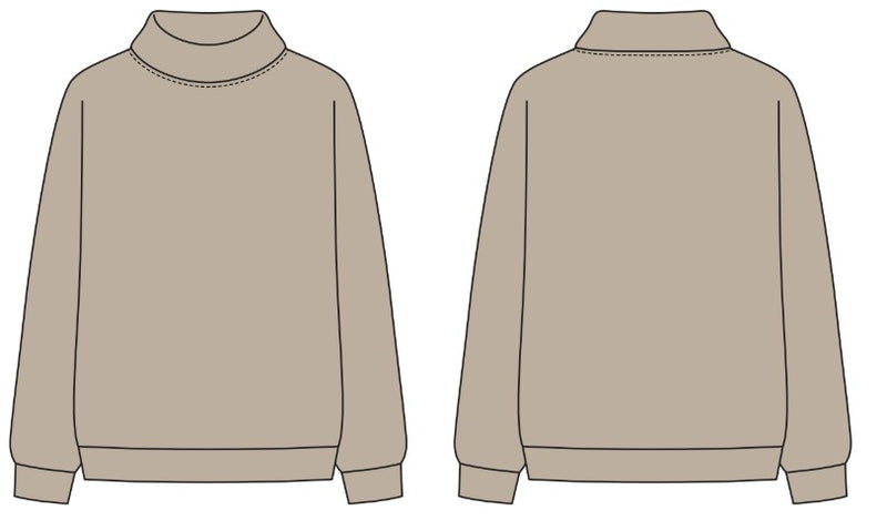 WOMEN'S ROLLOVER NECK OVERSIZED DOLMAN SWEATSHIRT