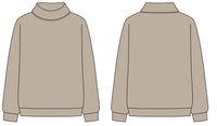 WOMEN'S ROLLOVER NECK OVERSIZED DOLMAN SWEATSHIRT