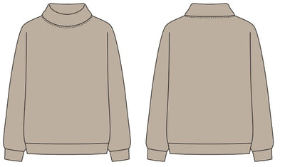 WOMEN'S ROLLOVER NECK OVERSIZED DOLMAN SWEATSHIRT