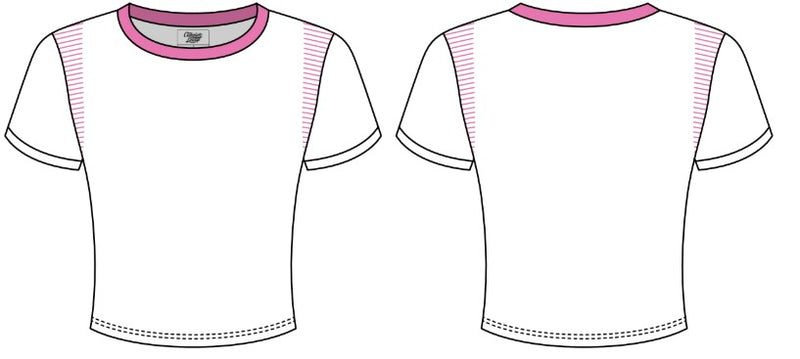 WOMEN'S BABY TEE WITH CONTRAST SHOULDER PANELS