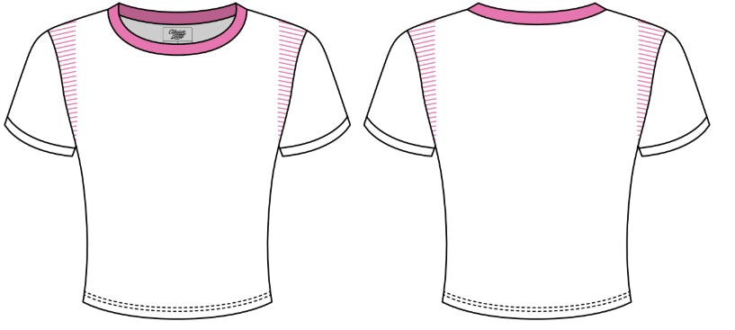 WOMEN'S BABY TEE WITH CONTRAST SHOULDER PANELS