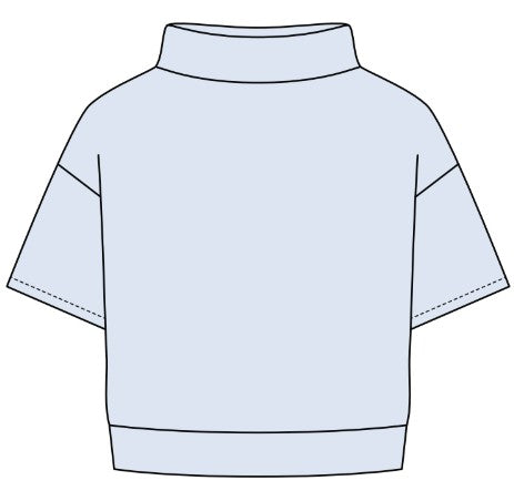 WOMEN'S TERRYCLOTH SHORT SLEEVE MOCKNECK