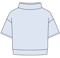 WOMEN'S TERRYCLOTH SHORT SLEEVE MOCKNECK