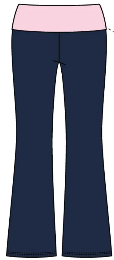 WOMEN'S FOLDOVER WAISTBAND HEAVYWEIGHT FLEECE FLARE PANTS