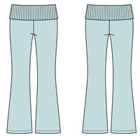 WOMEN'S FOLDOVER WAISTBAND SWEATER KNIT FLARE PANTS