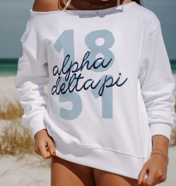 HEAVYWEIGHT FLEECE OFF SHOULDER SWEATSHIRT