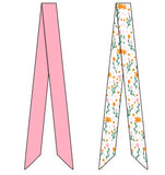 PRINTED SATIN RIBBON SCARF