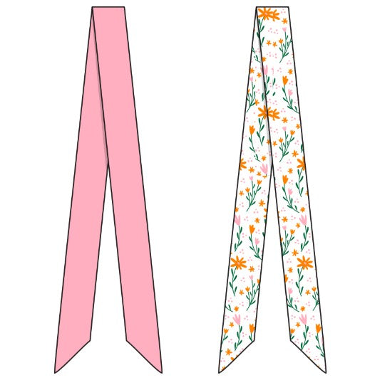 PRINTED SATIN RIBBON SCARF